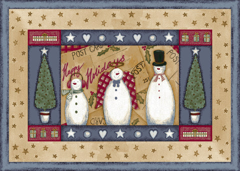 Holiday Frosty & Family Rug