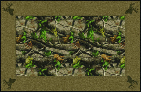 Realtree Hardwoods Green Solid Border Rug