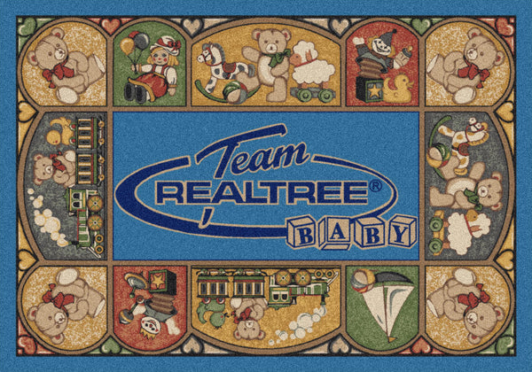 Realtree Baby Teddy Bear Blue Rug