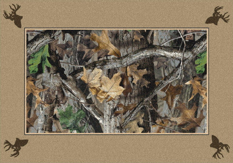 Realtree New Timber Solid Border Rug