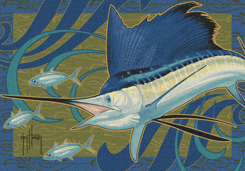 Guy Harvey Sailfish Wave Rug