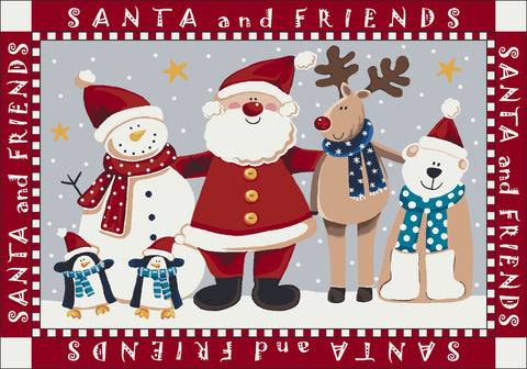 Holiday Santa & Friends Rug